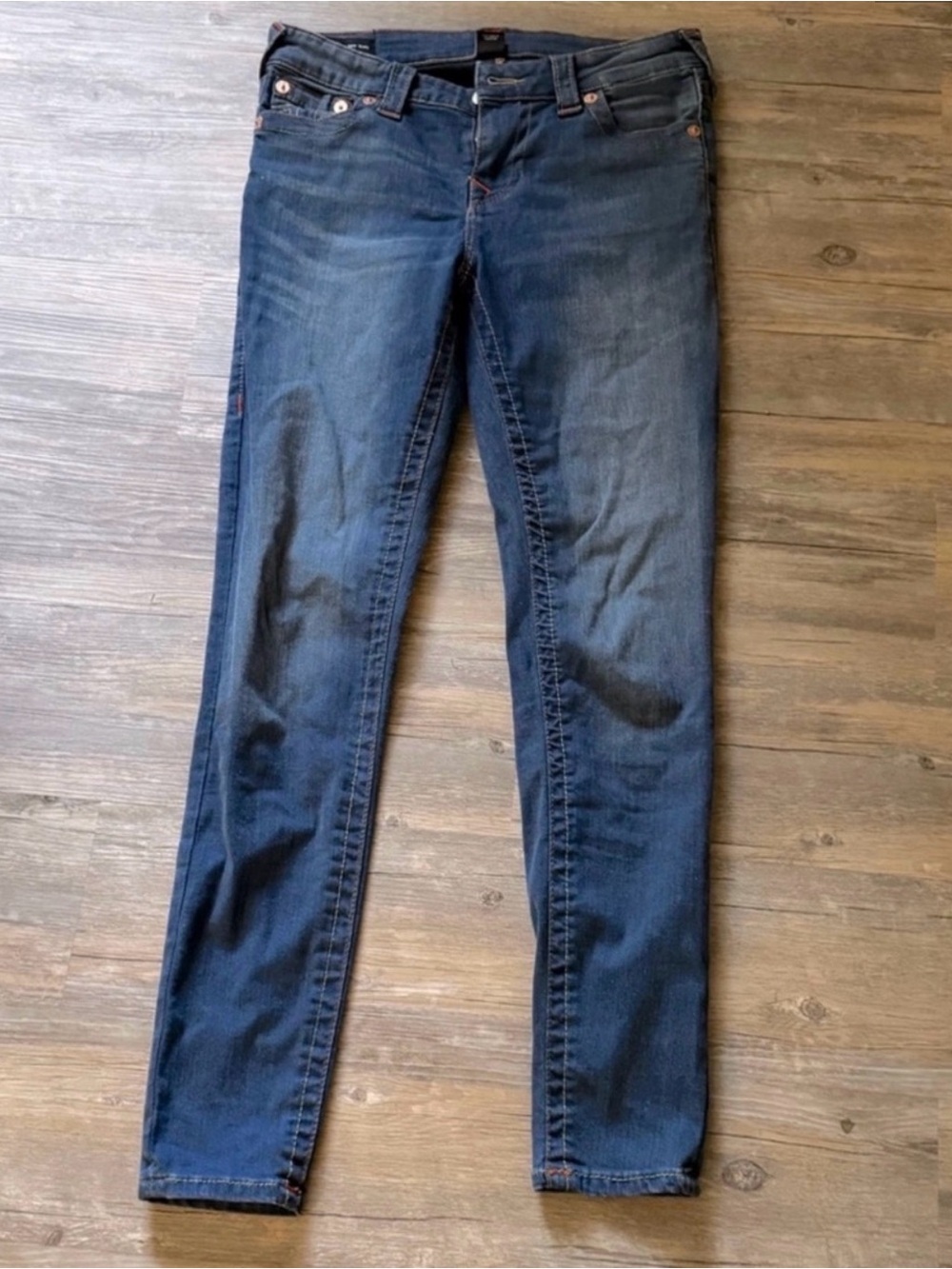 True Religion Halle Mid Rise Super Skinny Leg Jeans Size 28